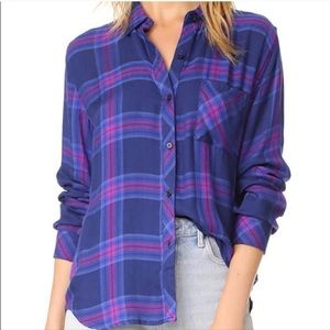 Rails Taitum Long Sleeve Shirt in Navy/Ultraviolet